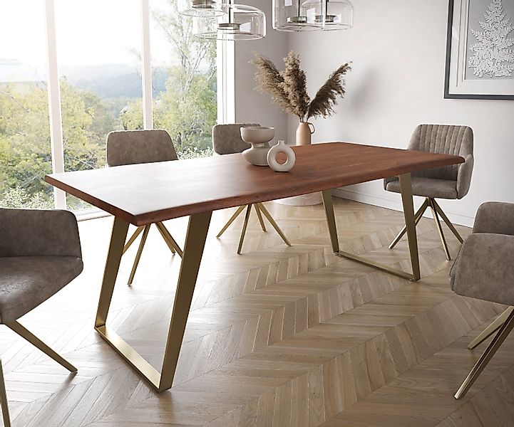 DELIFE Esstisch Edge, Akazie Braun 200x100 günstig online kaufen