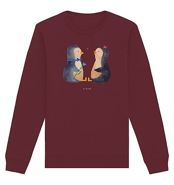 Mr. & Mrs. Panda Longpullover Größe S Pinguin Pärchen - Burgundy - Geschenk günstig online kaufen