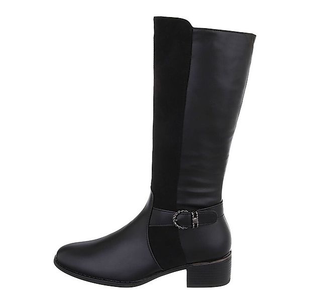 Ital-Design Damen Elegant Stiefel Blockabsatz Klassische Stiefel in Schwarz günstig online kaufen