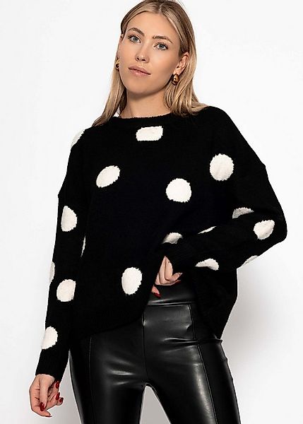 SASSYCLASSY Strickpullover Pullover mit Dots für Damen Weicher Strickpullov günstig online kaufen