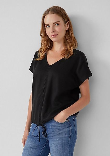 s.Oliver Blusentop Bluse Ärmellose Bluse aus Lyocell mit Tunnelzug am Saum günstig online kaufen