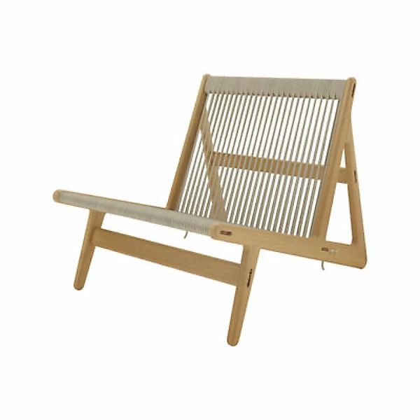 Lounge-Sessel MR01 Initial textil beige holz natur / Eiche & Seil - Gubi - günstig online kaufen