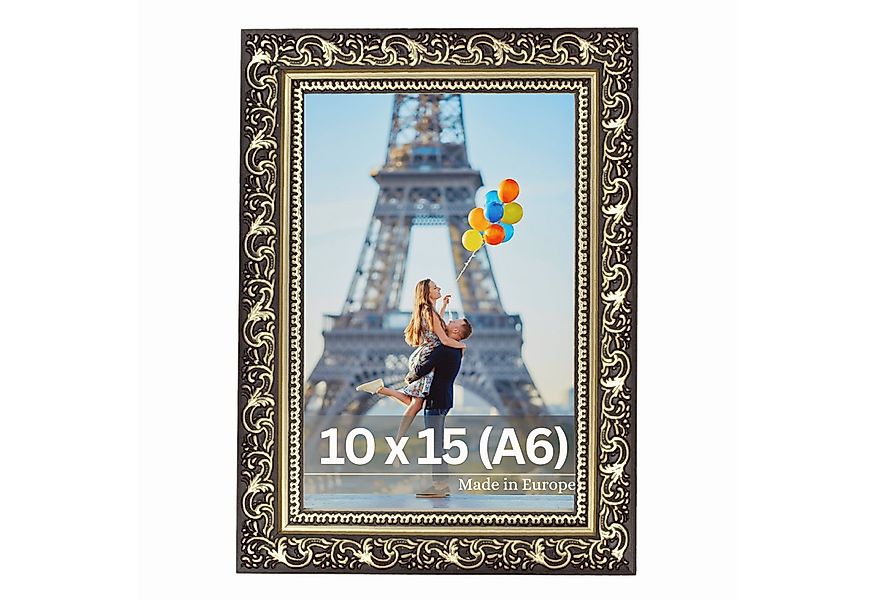 Victor (Zenith) Bilderrahmen Vinci, Bilderrahmen A6 10x15 cm Schwarz Gold, günstig online kaufen