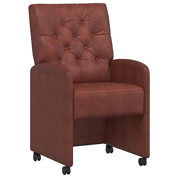 vidaXL Esszimmerstühle mit Rollen mit Rädern 2 Stk Glänzendes Braun 4201786 günstig online kaufen