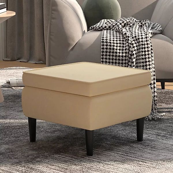 vidaXL Hocker Hocker mit Holzbeinen Creme günstig online kaufen
