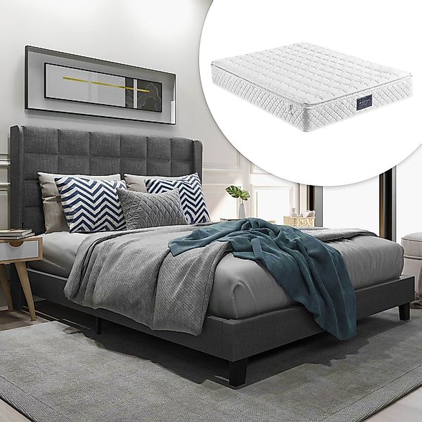 Doppelbett, mit hervorragender belüftende Federkernmatratze und gepolsterte günstig online kaufen
