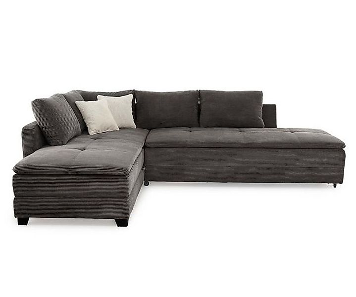 luma-home Ecksofa 15163, Dauerschläfer-Doppelbett 306x223 cm, günstig online kaufen