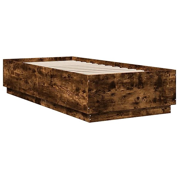 vidaXL Bettgestell mit LED Räuchereiche 100x200 cm Holzwerkstoff 3209629 günstig online kaufen