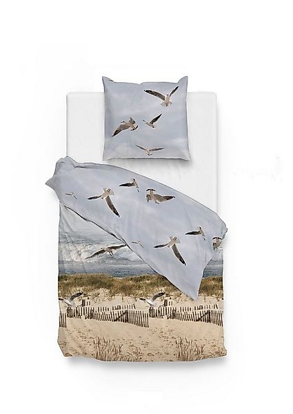 ZO HOME Bettwäsche Maritim, Renforcé, 2 teilig, Möwen, Düne, Meer günstig online kaufen