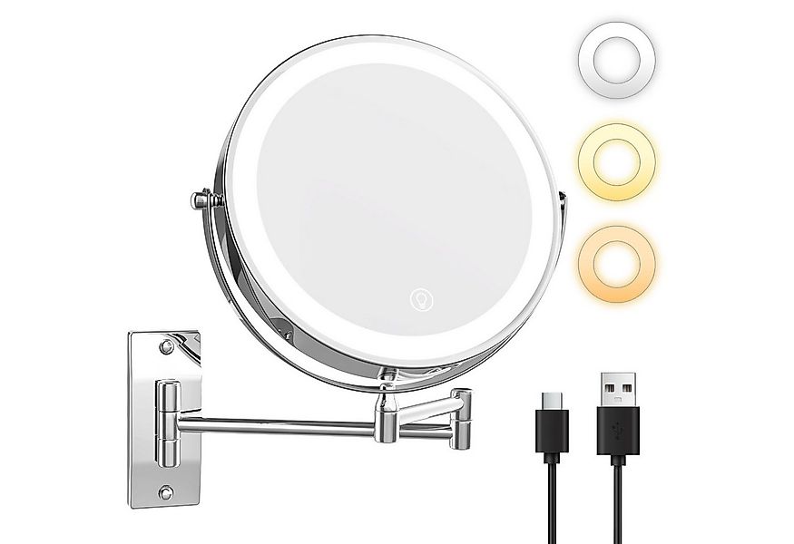 skelo Kosmetikspiegel Schminkspiegel mit Beleuchtung und Wandmontage, 1X/10 günstig online kaufen