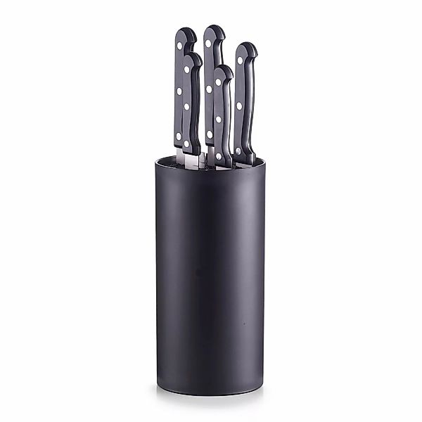 Zeller Messerblock-Set Kunststoff/Edelstahl 6-teilig Schwarz günstig online kaufen