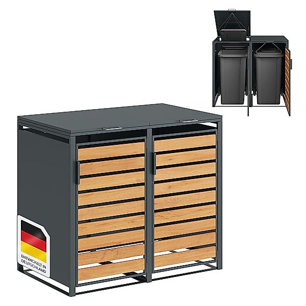 STEELSØN Mülltonnenbox Kestra 240L (Anthrazit/Holz, verfügbar günstig online kaufen