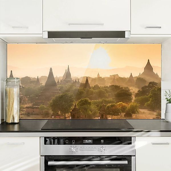 Spritzschutz Sonnenuntergang über Bagan günstig online kaufen