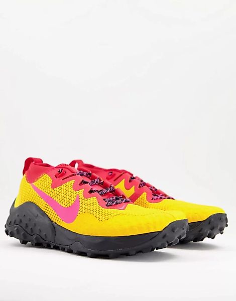 Nike Running – Wildhorse 7 Trail – Sneaker in Gelb und Rosa günstig online kaufen