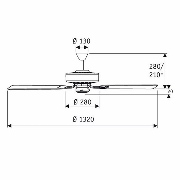 Deckenventilator Classic Royal 132 chrom/Buche günstig online kaufen