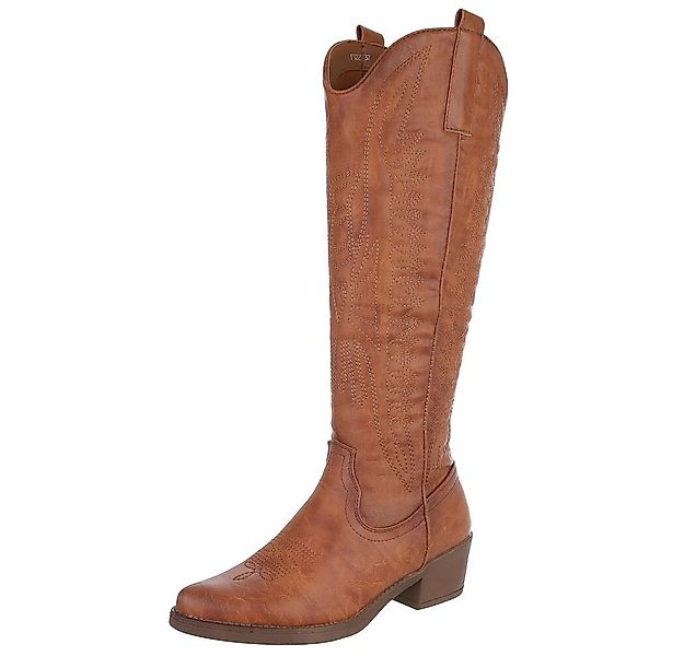 Ital-Design Damen Cowboyboots Western Westernstiefel (90152851) Blockabsatz günstig online kaufen