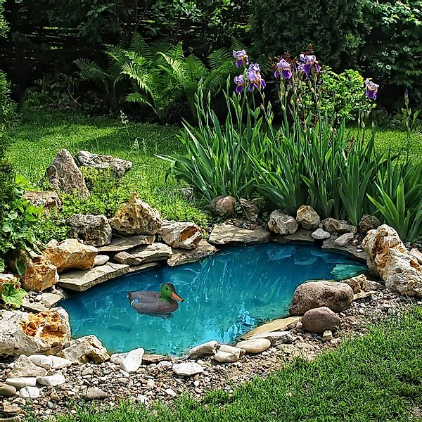 relaxdays Gartenfigur 2 x Deko Teichente günstig online kaufen
