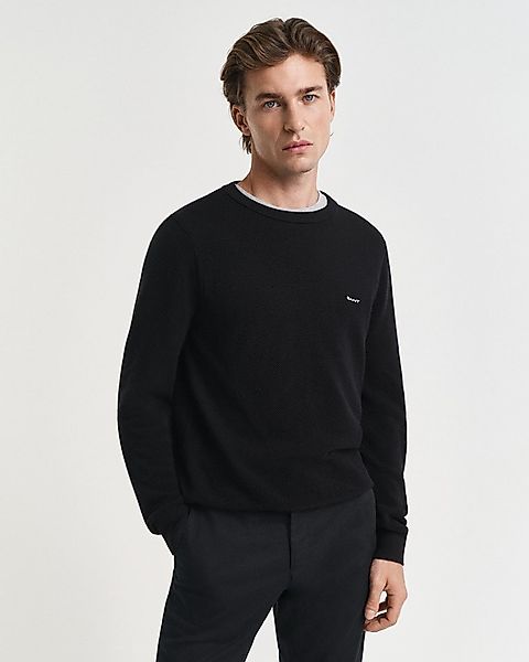 Gant Rundhalspullover COTTON PIQUE C-NECK mit Logostickerei auf der Brust günstig online kaufen