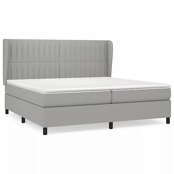 vidaXL Boxspringbett mit Matratze Hellgrau 200x200 cm Stoff1372492 günstig online kaufen