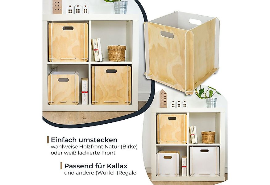 HMF Aufbewahrungsbox Praktische Regalbox aus Holz zum Zusammenstecken (1 St günstig online kaufen