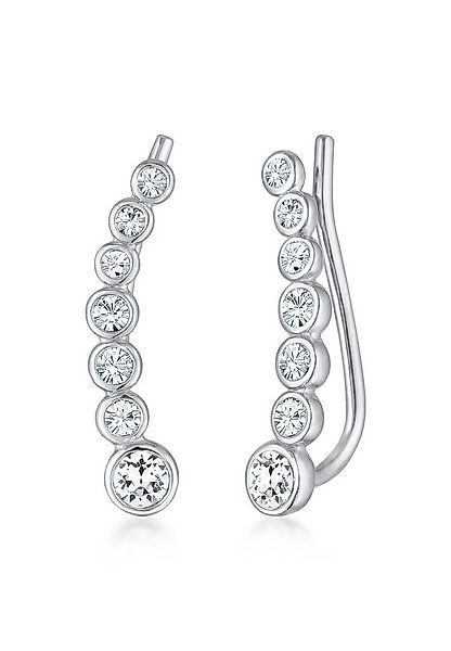 Elli Paar Ohrstecker Earclimber Elegant 925 Silber, mit Kristallen von Swar günstig online kaufen