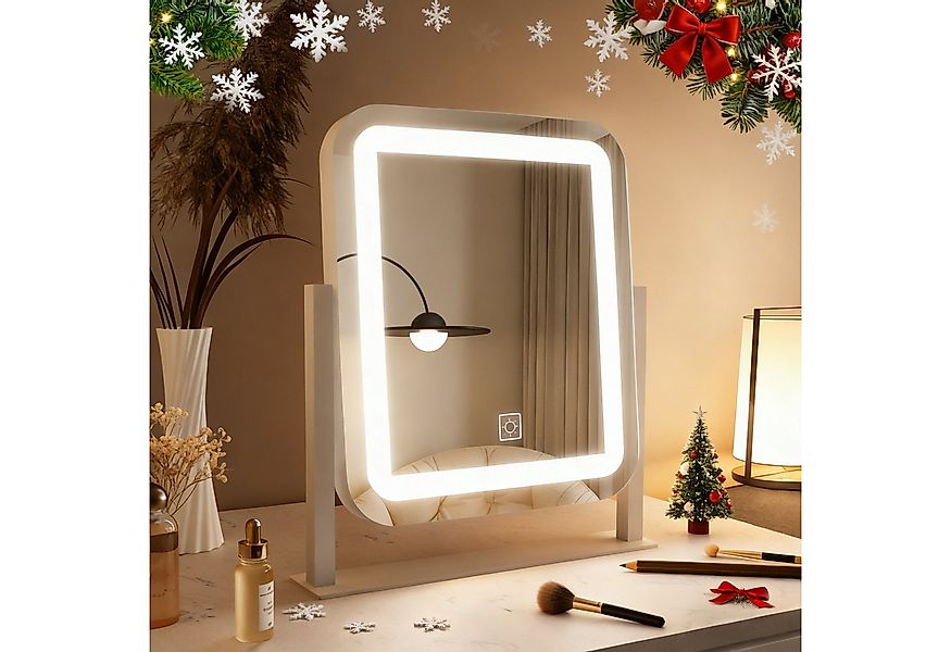 WDWRITTI Schminkspiegel mit Beleuchtung für tisch Kosmetikspiegel 3Lichtfar günstig online kaufen
