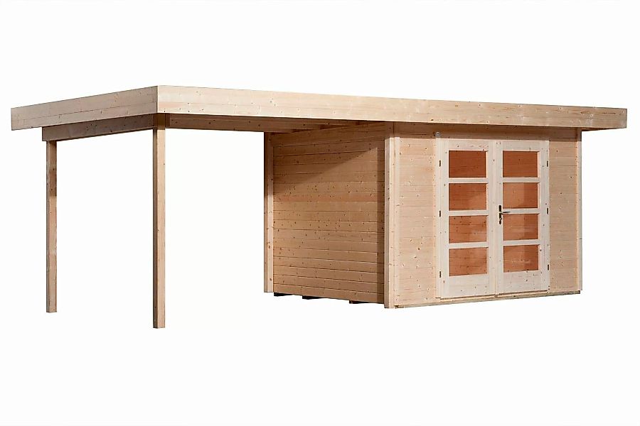Weka Holz-Gartenhaus Flachdach Unbehandelt 590 cm x 314 cm günstig online kaufen