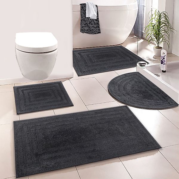 my home Badematte "Inga, Rahmen, Badvorleger, Badezimmer Teppich" Höhe 18 m günstig online kaufen