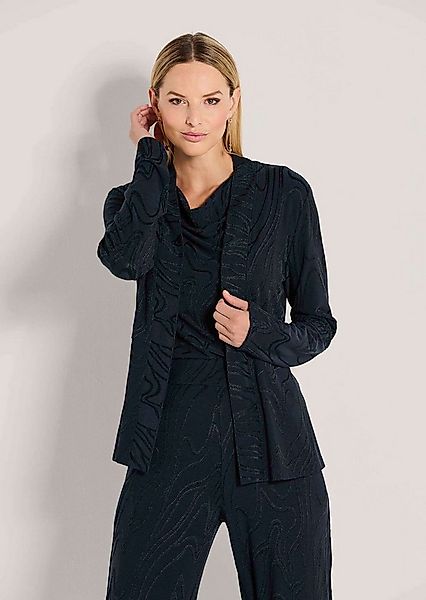 MADELEINE Langarmshirt Elegante Jersey-Jacke mit Schalkragen Animal-Jacquar günstig online kaufen