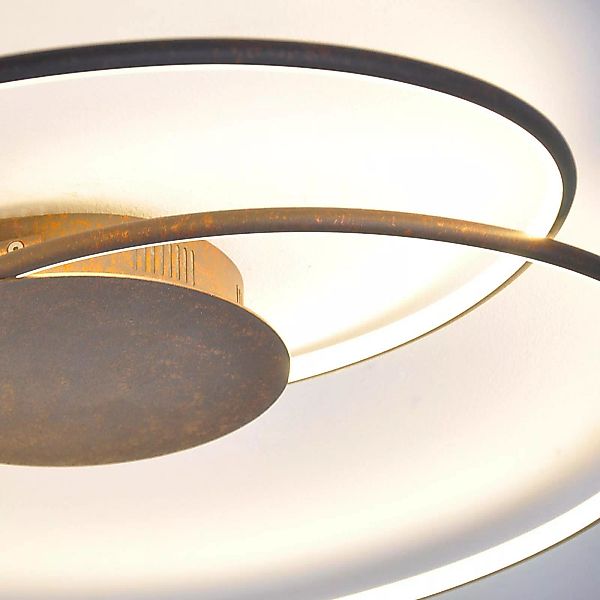 Lindby LED-Deckenlampe Joline, rostbraun, 74 cm, Metall günstig online kaufen