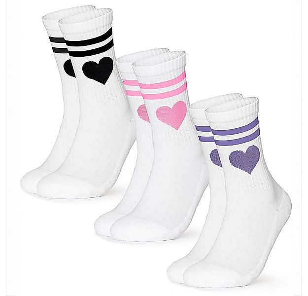 OCCULTO Tennissocken Damen Herz Tennis Socken 3er Pack (Modell: Venus) (3-P günstig online kaufen