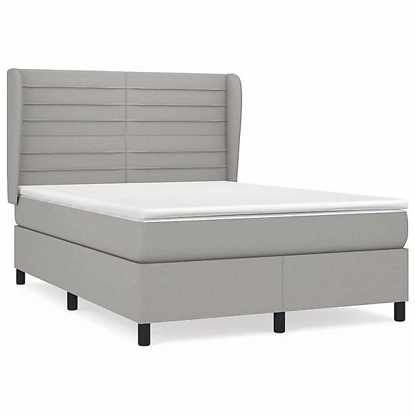 vidaXL Boxspringbett mit Matratze Hellgrau 140x200 cm Stoff1396664 günstig online kaufen