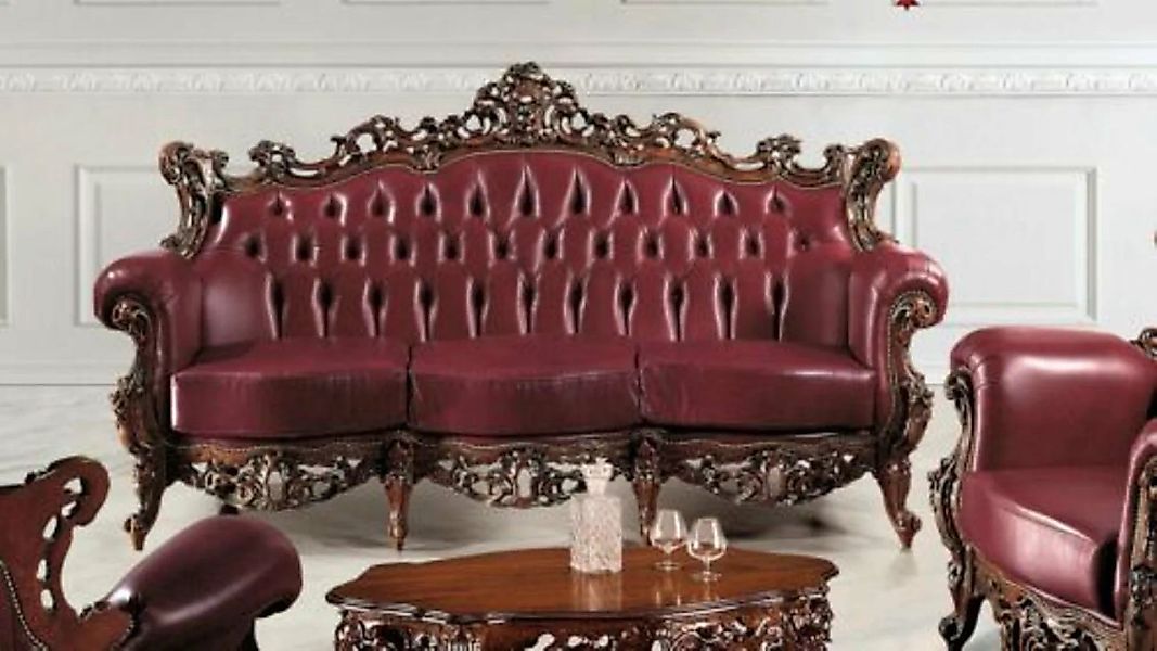 JVmoebel 3-Sitzer Chesterfield 3 Sitzer Couch Leder Sofa Couchen Luxus Desi günstig online kaufen