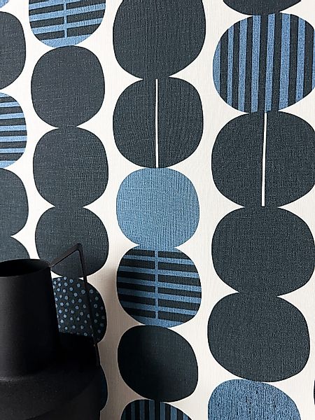 Newroom Vliestapete, Blau Tapete Modern Kreise günstig online kaufen