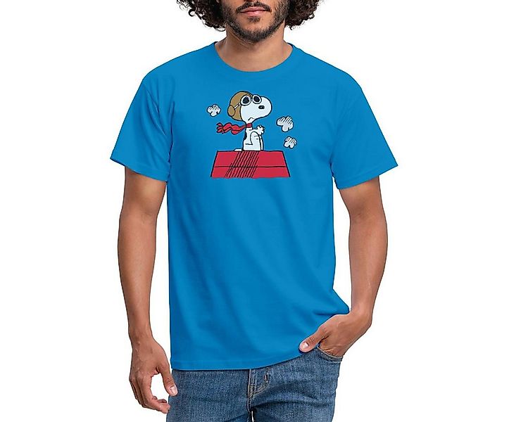 Spreadshirt T-Shirt Peanuts Snoopy Pilot Fliegen Männer T-Shirt (1-tlg) günstig online kaufen