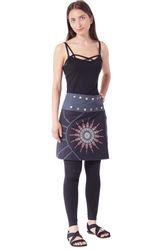 PUREWONDER Wickelrock Damen Rock mit Mandala-Blume günstig online kaufen