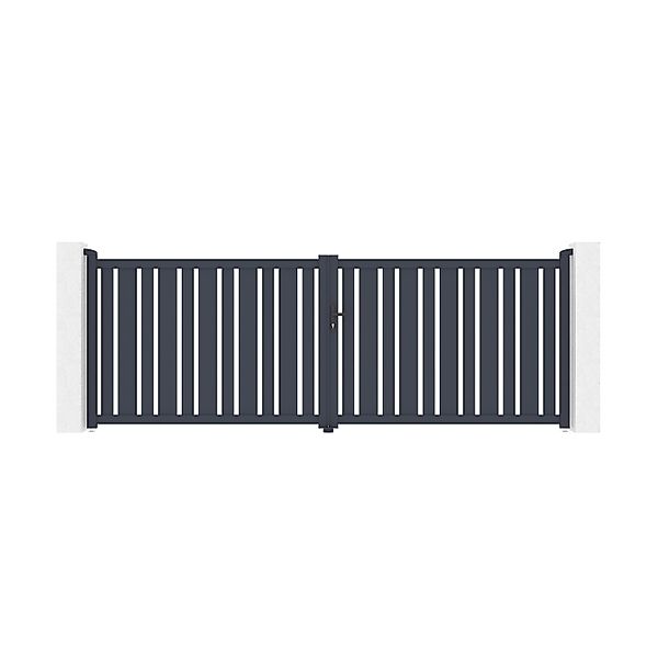 Casanoov Doppelflügeltor Aus Aluminium 4M Veymont H 140Cm Grau günstig online kaufen