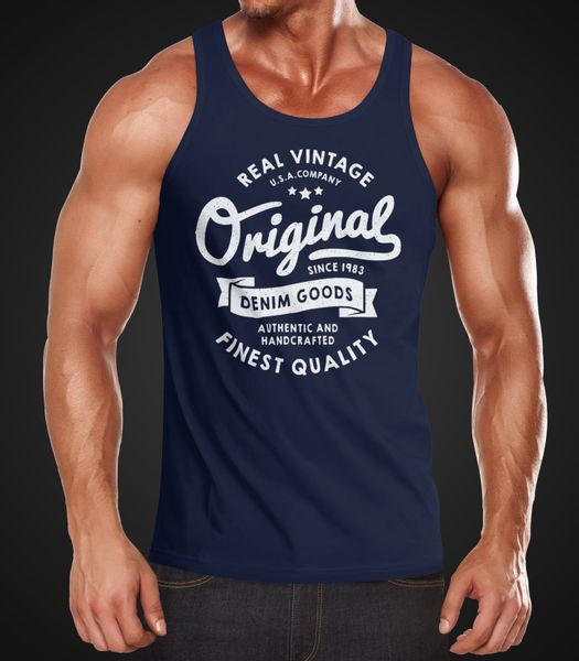 Neverless Tanktop Herren Tank-Top Original Denim günstig online kaufen