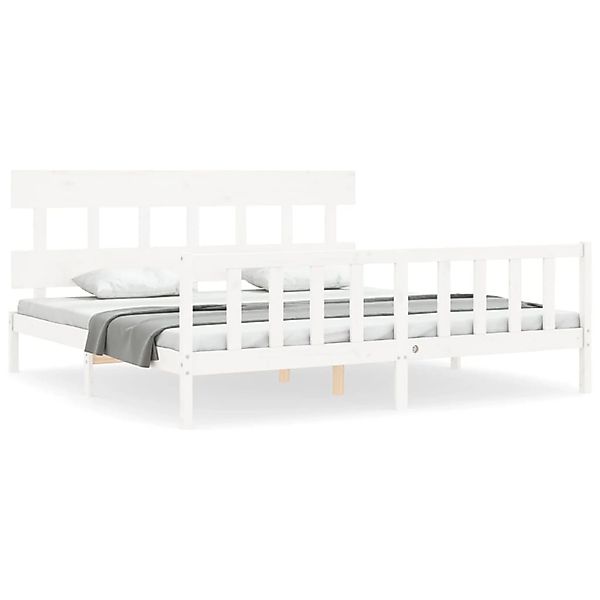vidaXL Massivholzbett ohne Matratze Weiß 200x200 cm Kiefernholz 3193357 günstig online kaufen