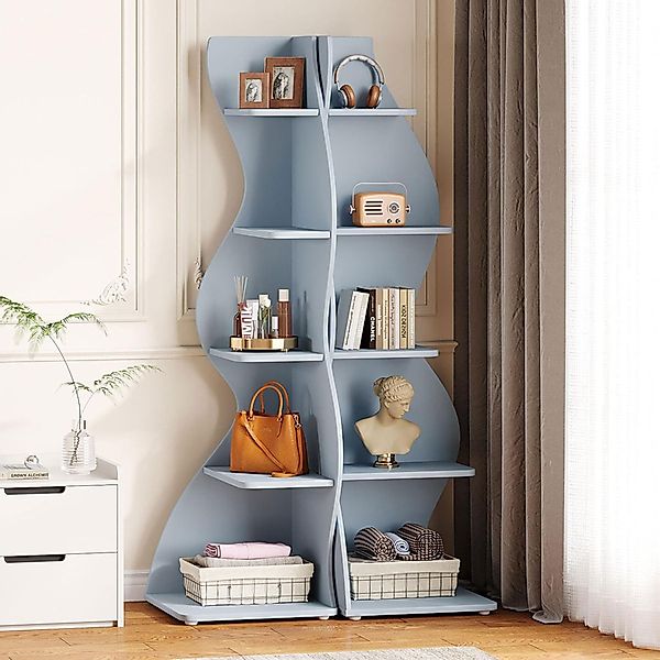 Tribesigns Eckregal 5-stöckiges Wand-Eck-Bücherregal, Ecke Bücherregal günstig online kaufen