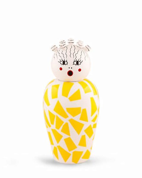 Vase Canopie Rosio keramik gelb / Mit Deckel - Seletti - Gelb günstig online kaufen