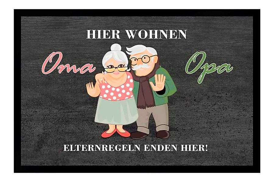 Ladreas Fußmatte Schmutzfangmatte Oma Opa Eltenregeln F254, 60x40 günstig online kaufen