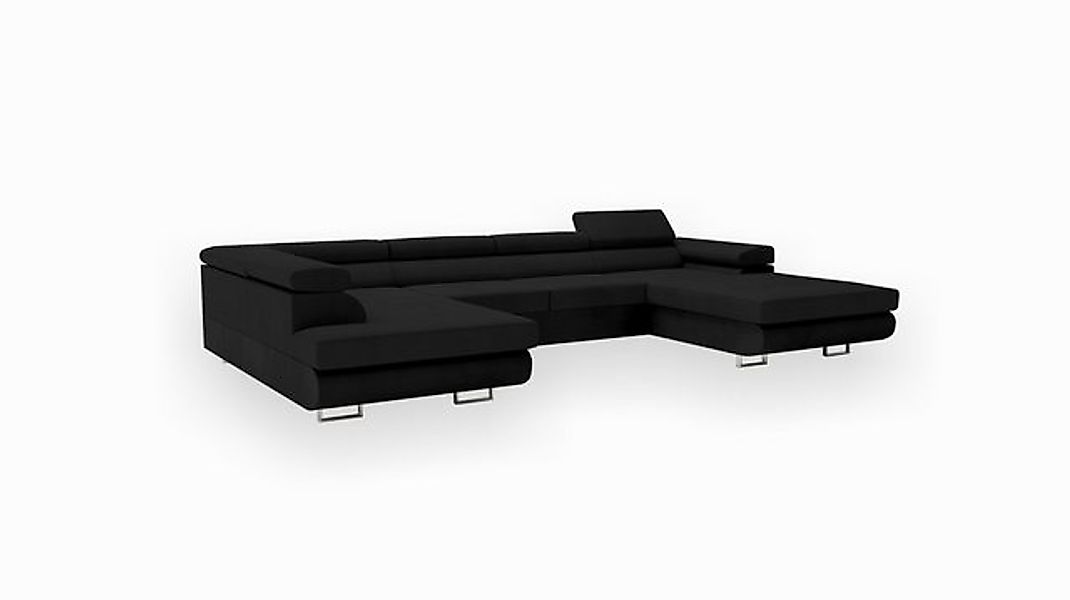 Goldstoff Wohnlandschaft RELAX U Ecksofa mit Schlaffunktion, Kunstleder & S günstig online kaufen