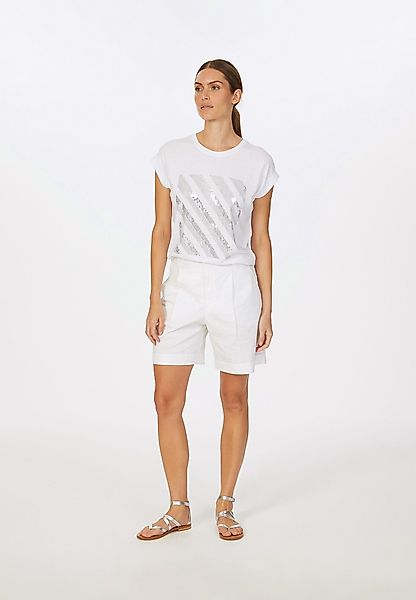 MARC AUREL T-Shirt mit Metallic Pailletten-Stick günstig online kaufen