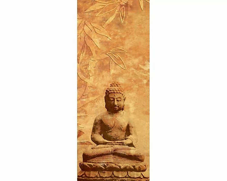 Dekopanel "Buddha meditie" 1,00x2,50 m / Glattvlies Perlmutt günstig online kaufen