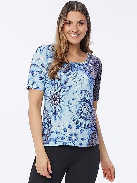 Christian Materne Langarmshirt Halbarmshirt koerpernah mit Batik-Look günstig online kaufen