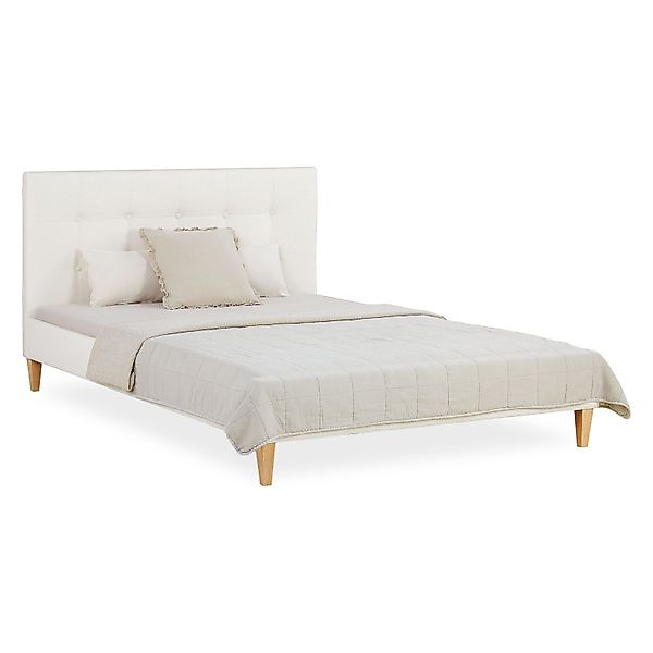 Homestyle4u Polsterbett 140x200 Doppelbett weicher Bouclé günstig online kaufen