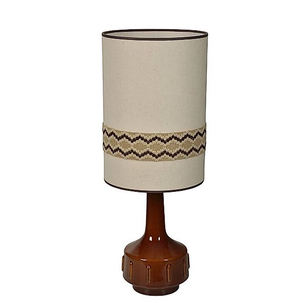 MARKET SET Tischlampe Jimmy, braun/beigefarben, 83 cm, Borte günstig online kaufen