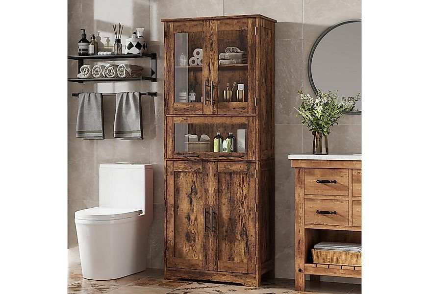 GarveeMore Hochschrank Badezimmerschrank Badschrank Badkommode Badezimmermö günstig online kaufen