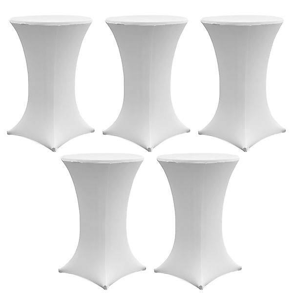 TRUTZHOLM 5er Set Stehtischhusse Stretch 70cm Weiß günstig online kaufen